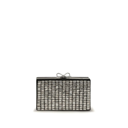 Clutch Handbag by Self-Portrait for women in crystal silver & signature features an sculptural silhouette, showcasing a secure clasp and sculptural with versatile for a sophisticated look.