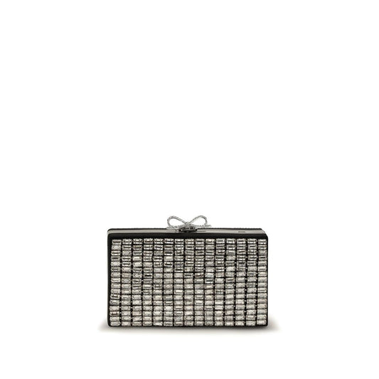 Clutch Handbag by Self-Portrait for women in crystal silver & signature features an sculptural silhouette, showcasing a secure clasp and sculptural with versatile for a sophisticated look.