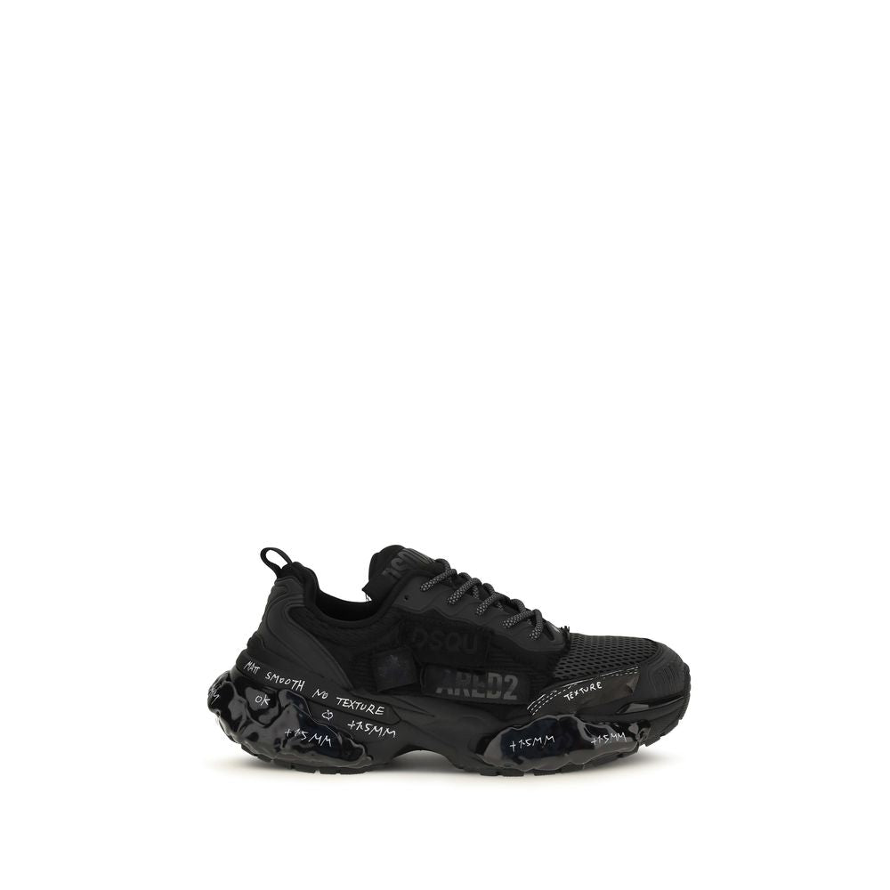 Athletic Sneakers by Dsquared² for men in polyester & polyurethane black presents a sleek silhouette, perfectly capturing the athletic style essence of Men's Athletic Polyester & Polyurethane Sneakers with its sleek design and premium finish.