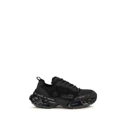 Athletic Sneakers by Dsquared² for men in polyester & polyurethane black presents a sleek silhouette, perfectly capturing the athletic style essence of Men's Athletic Polyester & Polyurethane Sneakers with its sleek design and premium finish.