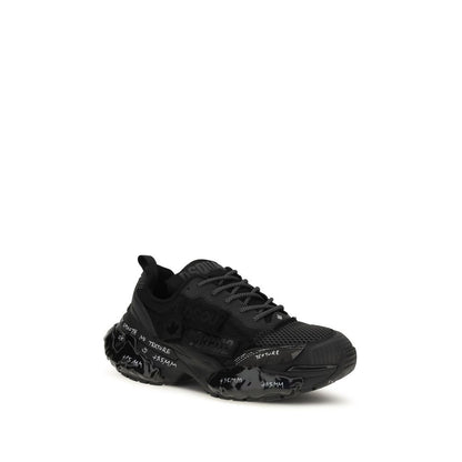 Athletic Sneakers by Dsquared² for men in polyester & polyurethane black features an exquisite silhouette, showcasing the premium athletic style of the Men's Athletic Polyester & Polyurethane Sneakers with an exquisite finish.