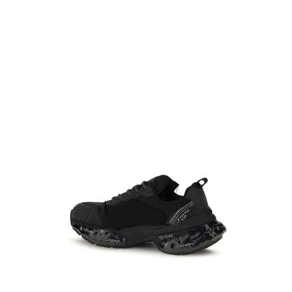 Athletic Sneakers by Dsquared² for men in polyester & polyurethane black showcases a architectural silhouette, artfully capturing the essence of the Men's Athletic Polyester & Polyurethane Sneakers with its signature architectural athletic style construction.