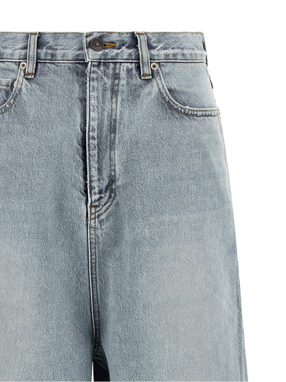 Balenciaga Blue Cotton Relaxed Fit Jeans