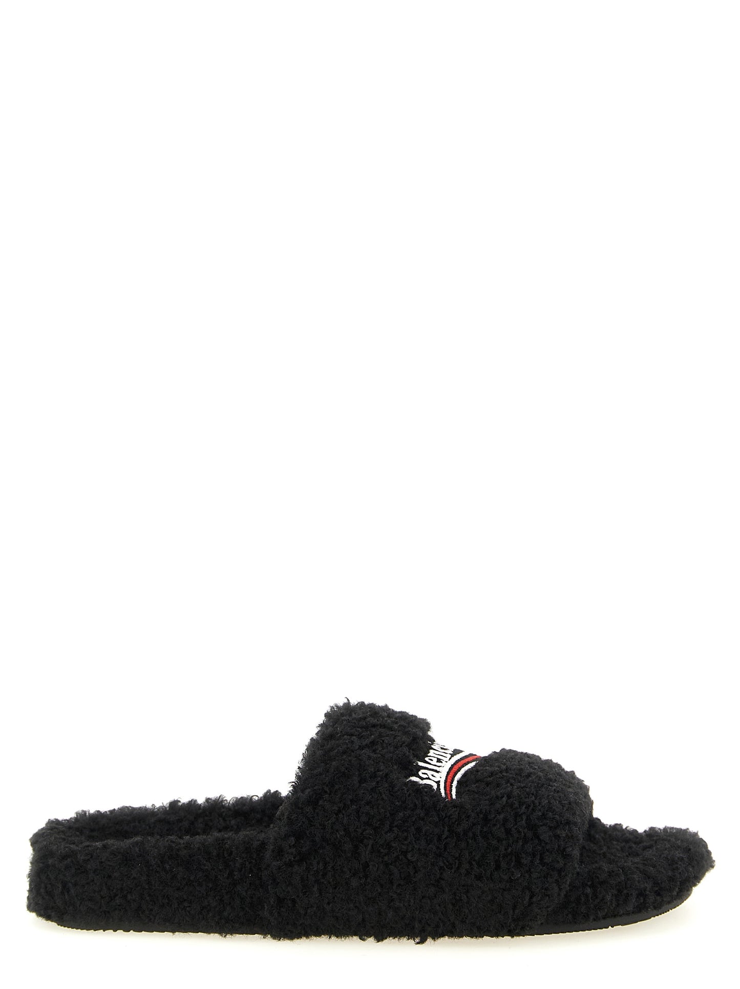 Balenciaga Black Polyester Slides