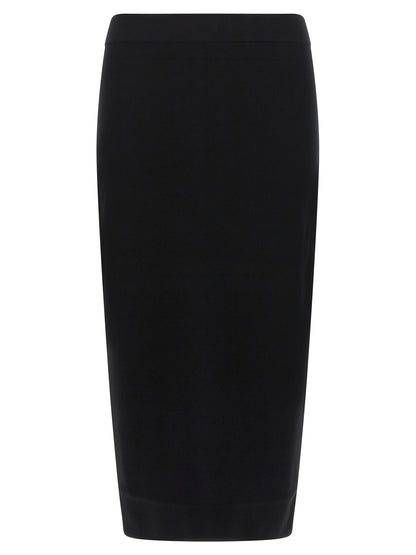 Max Mara Black Viscose Midi Skirt