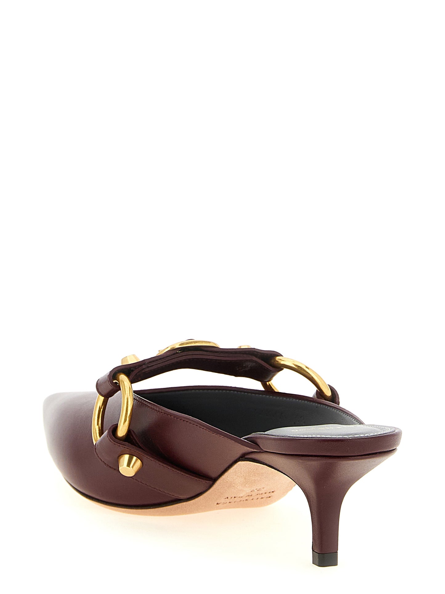 Balenciaga Bordeaux Calfskin Mid Heel Pumps