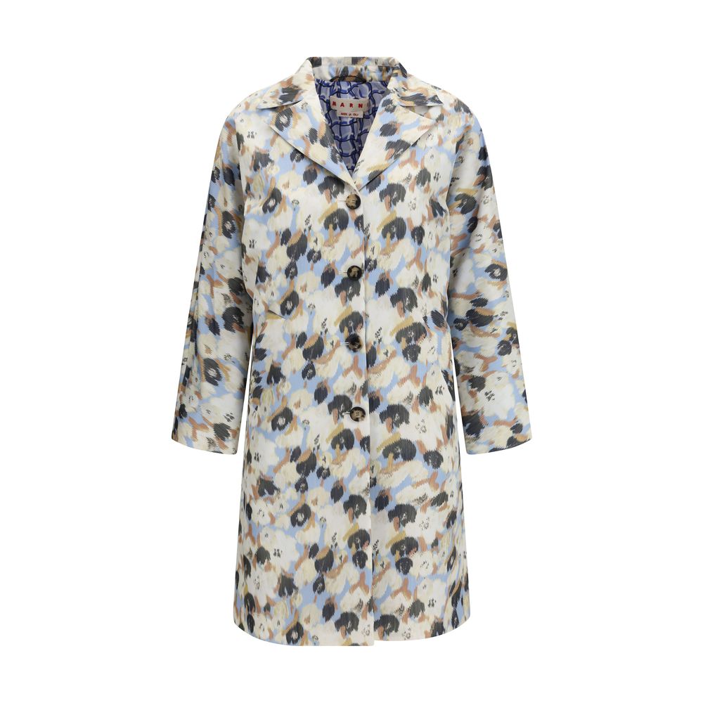 This Parka by Marni for women in polyester multicolor, floral & print presents a enveloping silhouette, meticulously detailed with and a enveloping lapel neckline.