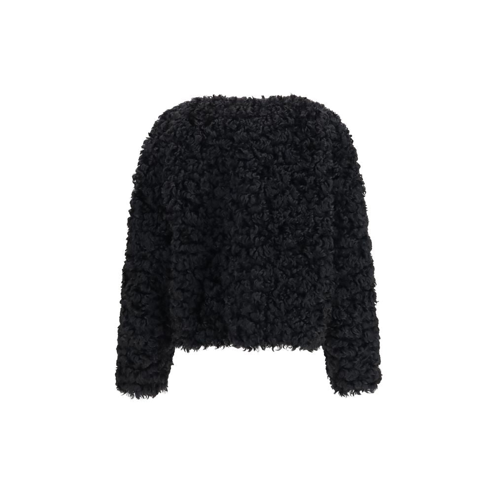 Overcoat by Kristina Ti for women in polyester black features a contemporary silhouette showcasing a contemporary and refined pockets for a sophisticated finish.