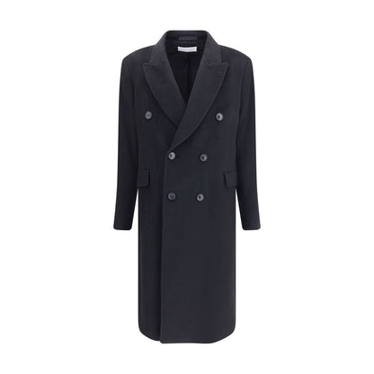 Overcoat by Our Legacy for men in mohair wool & polyamide black features a cosy chic silhouette, artfully detailed with a sophisticated and premium pockets for a cosy chic finish.