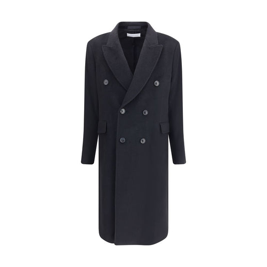 Overcoat by Our Legacy for men in mohair wool & polyamide black features a cosy chic silhouette, artfully detailed with a sophisticated and premium pockets for a cosy chic finish.