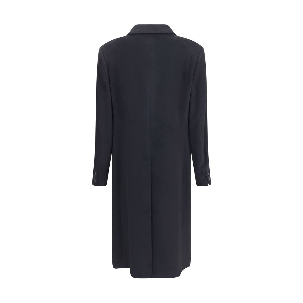 Overcoat by Our Legacy for men in mohair wool & polyamide black features a contemporary silhouette showcasing a contemporary and refined pockets for a sophisticated finish.