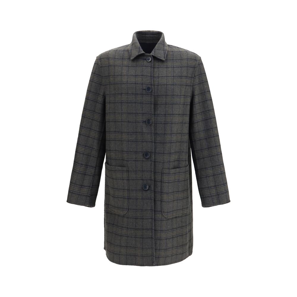 Overcoat by Etro for men in polyamide & merino wool blue features a contemporary silhouette showcasing a contemporary v-neck neckline and refined pockets for a sophisticated finish.