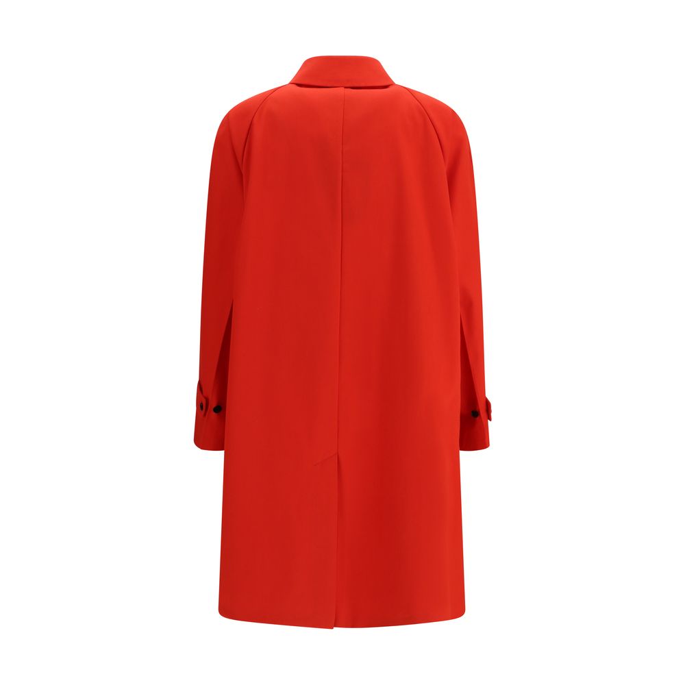Overcoat by Prada for women in cotton polyester multicolor showcases a architectural silhouette, artfully detailed with a distinctive and functional pockets for a architectural finish.