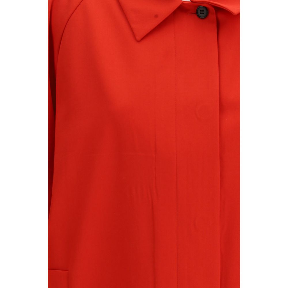Overcoat by Prada for women in cotton polyester multicolor features an satoral silhouette, showcasing a sophisticated and satoral pockets for a premium, timeless look.
