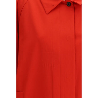 Overcoat by Prada for women in cotton polyester multicolor features an satoral silhouette, showcasing a sophisticated and satoral pockets for a premium, timeless look.