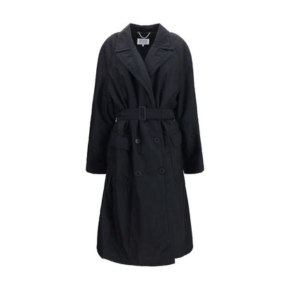 Overcoat by Maison Margiela for women in polyamide wool black features an satoral silhouette, showcasing a sophisticated and satoral pockets & insulated for a premium, timeless look.