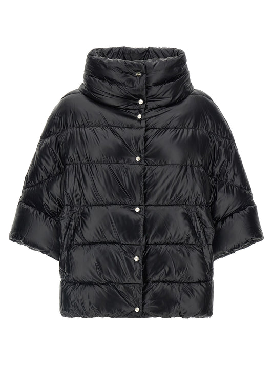 Herno Black Polyamide Coat