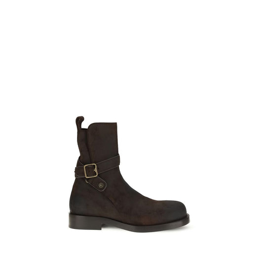 Lace-Up Strap Boots by Burberry for men in bos taurus calf leather blue & brown features an avant-garde Men's Bos Taurus Calf Leather Lace-Up Strap Boots silhouette, defined by a sophisticated and a avant-garde round toe style.
