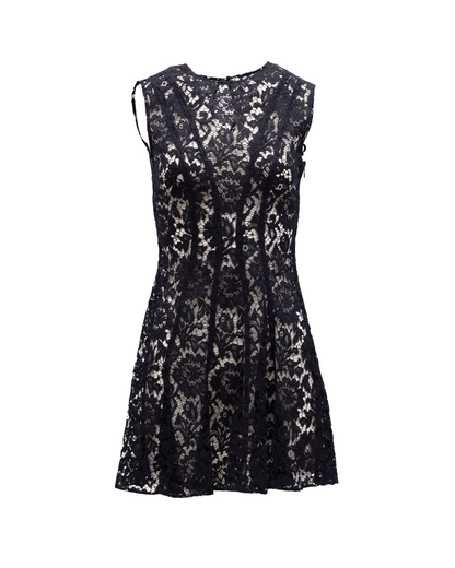 Valentino Garavani Floral Black Lace Mini Dress