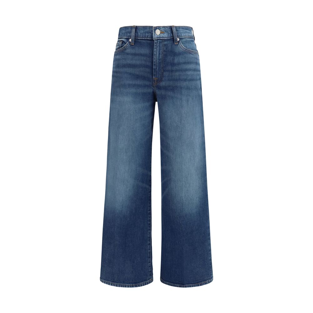 Jeans by 7FOR for women in denim cotton blue features a refined silhouette with a refined relaxed-fit, regular-fit & wide, defined by a and a refined long for a refined finish.
