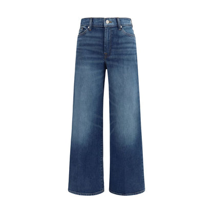 Jeans by 7FOR for women in denim cotton blue features a refined silhouette with a refined relaxed-fit, regular-fit & wide, defined by a and a refined long for a refined finish.