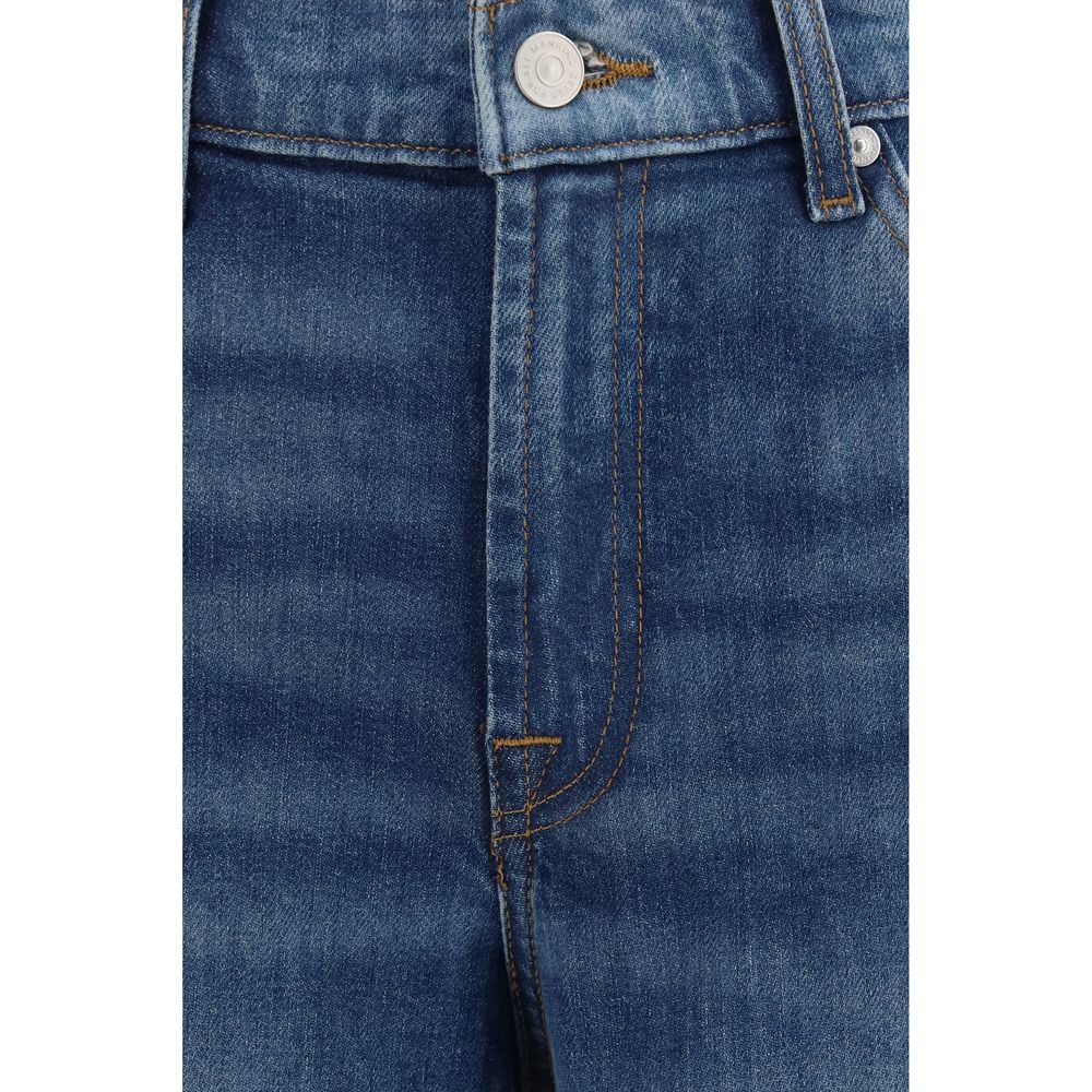 Jeans by 7FOR for women in denim cotton blue presents a refined pantology silhouette, artfully defined by a refined pantology relaxed-fit, regular-fit & wide, long, and a sophisticated .