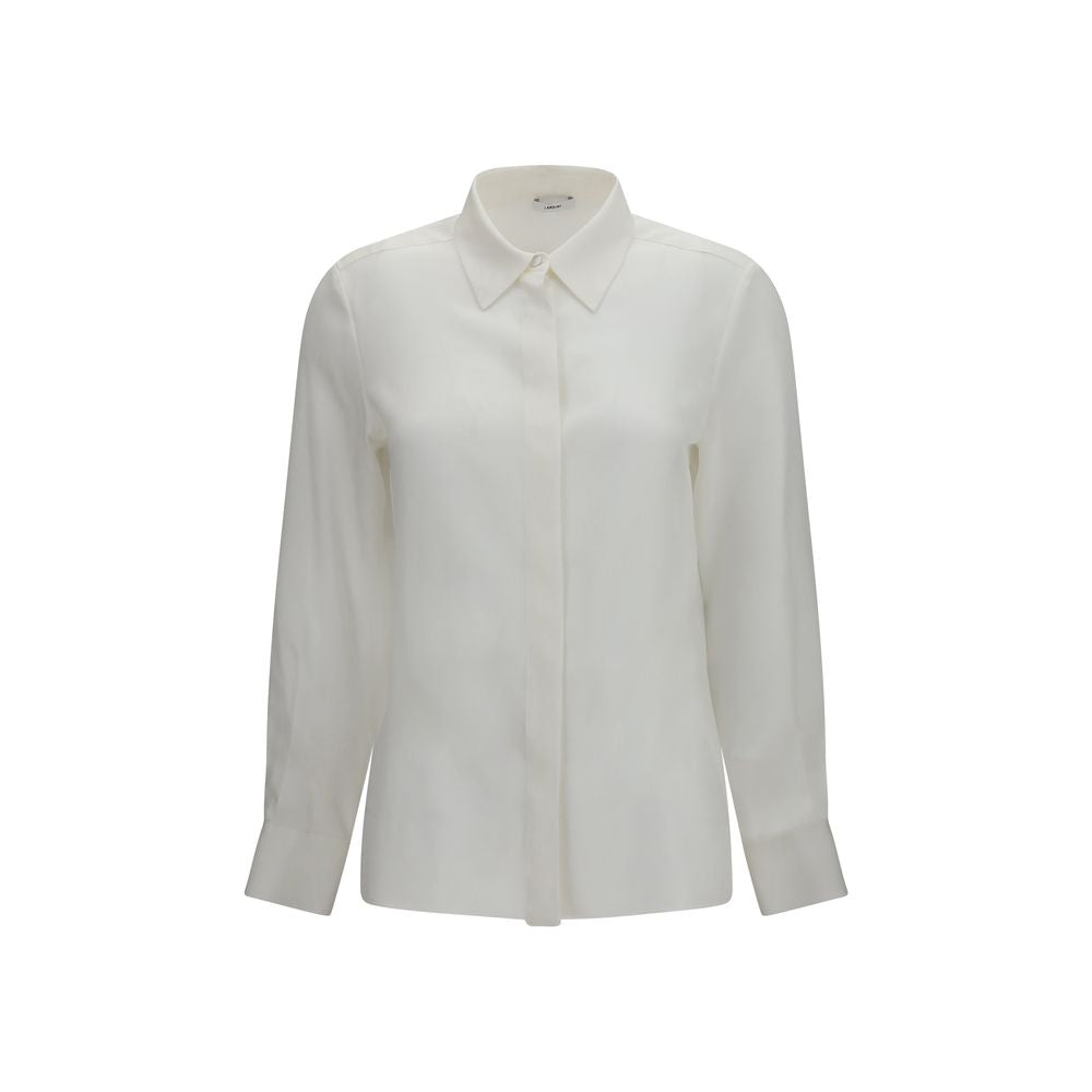 Dress Shirt by Lardini for women in silk white, featuring a nuanced long-sleeve and nuanced for a sophisticated finish.