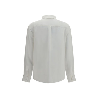 Dress Shirt by Lardini for women in silk white showcases a sharp silhouette, elegantly detailed with a sharp and sharp .