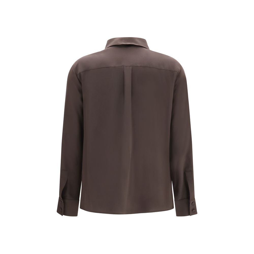 Dress Shirt by Lardini for women in silk brown, featuring a nuanced and nuanced for a sophisticated finish.