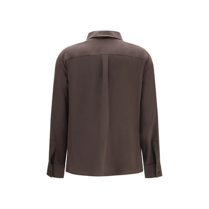 Dress Shirt by Lardini for women in silk brown, featuring a nuanced and nuanced for a sophisticated finish.