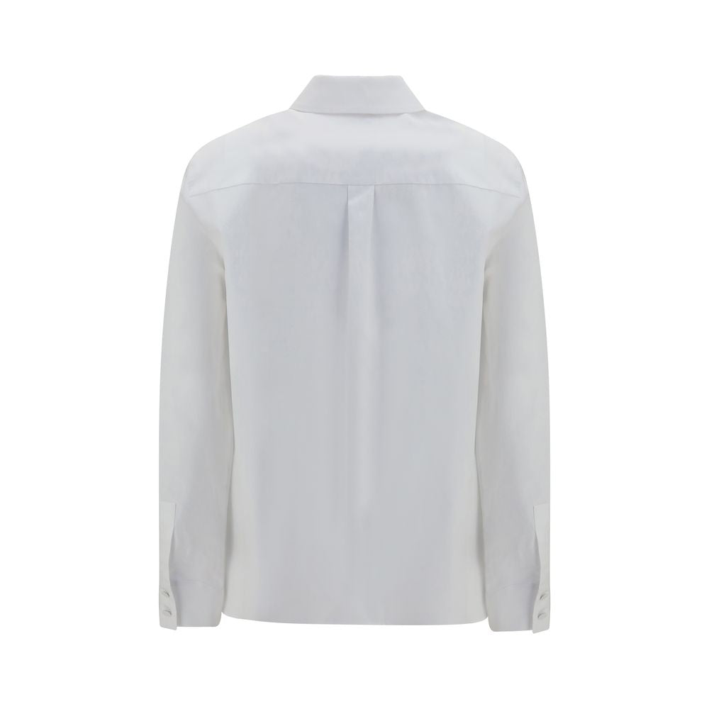 Dress Shirt by Lardini for women in cotton pearl & white presents a discerning silhouette, showcasing a sophisticated and for a truly discerning finish.