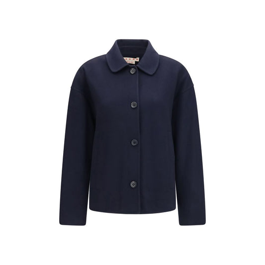 Jacket by Marni for women in wool blue presents a authentic silhouette, artfully detailed with a authentic and functional pockets for a premium authentic finish.