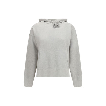 Sweatshirt Hoodie by Prada for women in cotton gray showcases a city-ready silhouette, artfully detailed with a signature hooded neckline and long-sleeve for a city-ready finish.