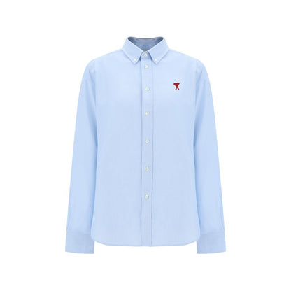 Dress Shirt by Ami Paris for women in cotton blue features an architectural silhouette with a refined and elegant for a architectural look.