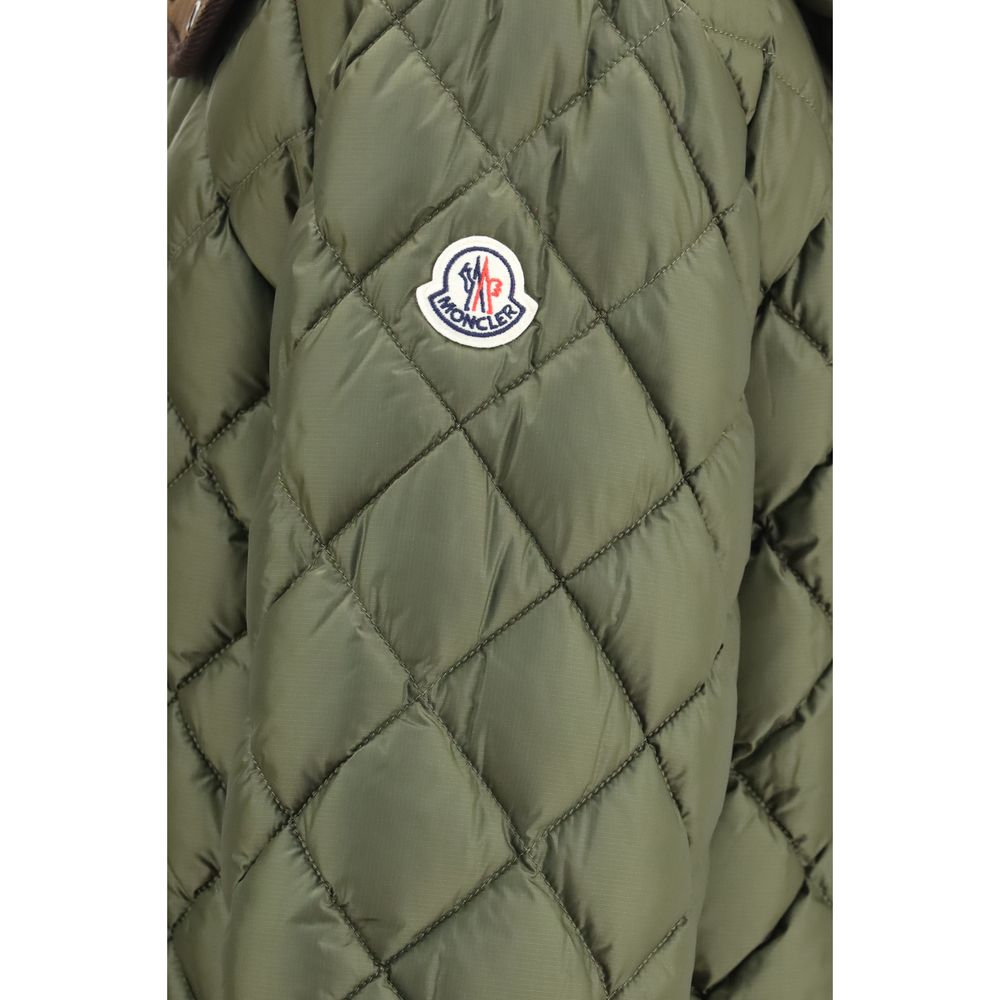 Hooded Puffer Jacket by Moncler for men in polyamide velvet & goose-down multicolor features an contemporary silhouette, showcasing a sophisticated and contemporary pockets, hooded & insulated for a truly refined look.