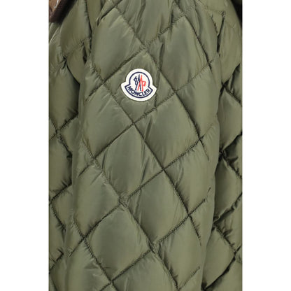 Hooded Puffer Jacket by Moncler for men in polyamide velvet & goose-down multicolor features an contemporary silhouette, showcasing a sophisticated and contemporary pockets, hooded & insulated for a truly refined look.