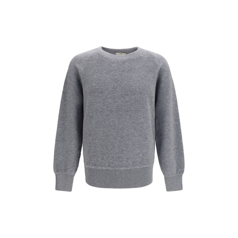 Sweatshirt by Piacenza Cashmere for men in cashmere virgin wool gray features an exquisite silhouette, showcasing long-sleeve and crew neckline details for a exquisite look.