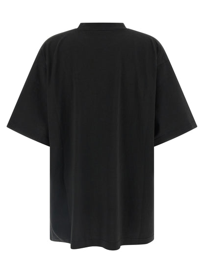 T-Shirt by Balenciaga for women in cotton gradient, black, red & white showcases a unassuming silhouette, artfully detailed with a refined and unassuming for a sophisticated, contemporary look.