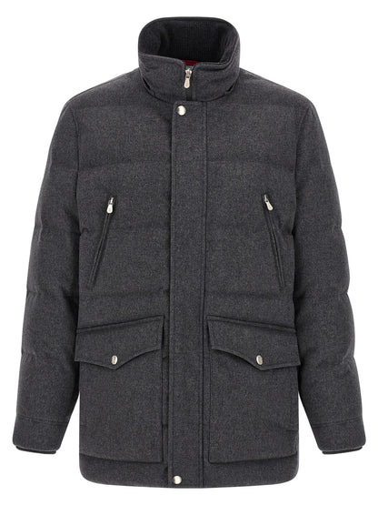 Brunello Cucinelli Gray Wool Parka