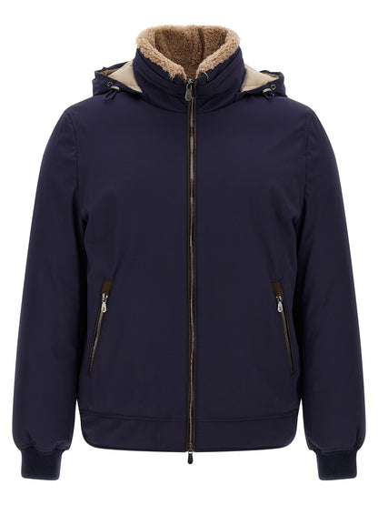 Brunello Cucinelli Blue Polyamide Full-Length Jacket