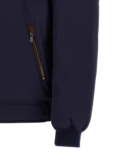 Brunello Cucinelli Blue Polyamide Full-Length Jacket