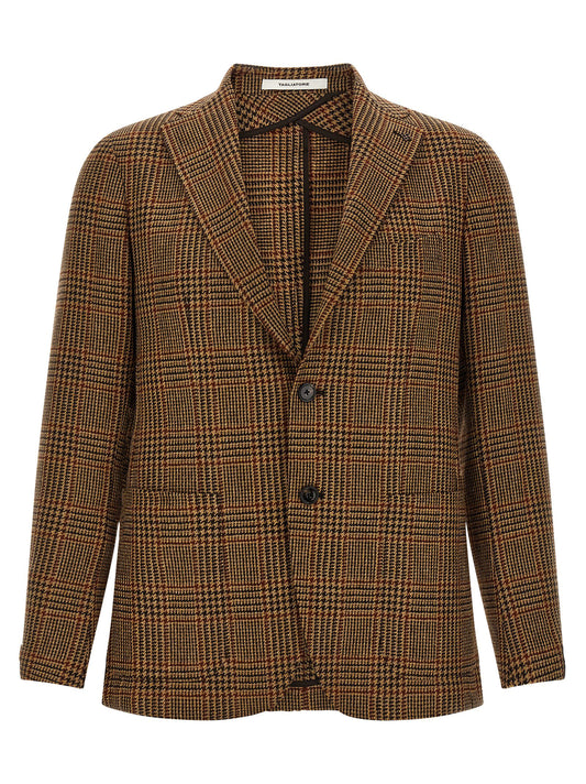 Blazer by Tagliatore for men in cashmere virgin wool brown presents a distinguished silhouette, detailed with a distinguished and distinctive for a truly sophisticated finish.