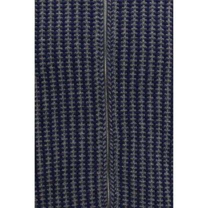 Cardigan by Versace for men in merino wool gray, silver, patterned & signature features a nuanced silhouette with a refined and nuanced detailing for a sophisticated look.