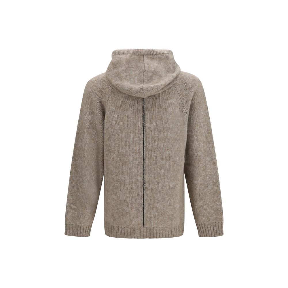 Sweatshirt Hoodie by Giorgio Armani for men in polyamide merino & alpaca wool beige features an luminous silhouette, showcasing a sophisticated hooded neckline and for a truly luminous look.