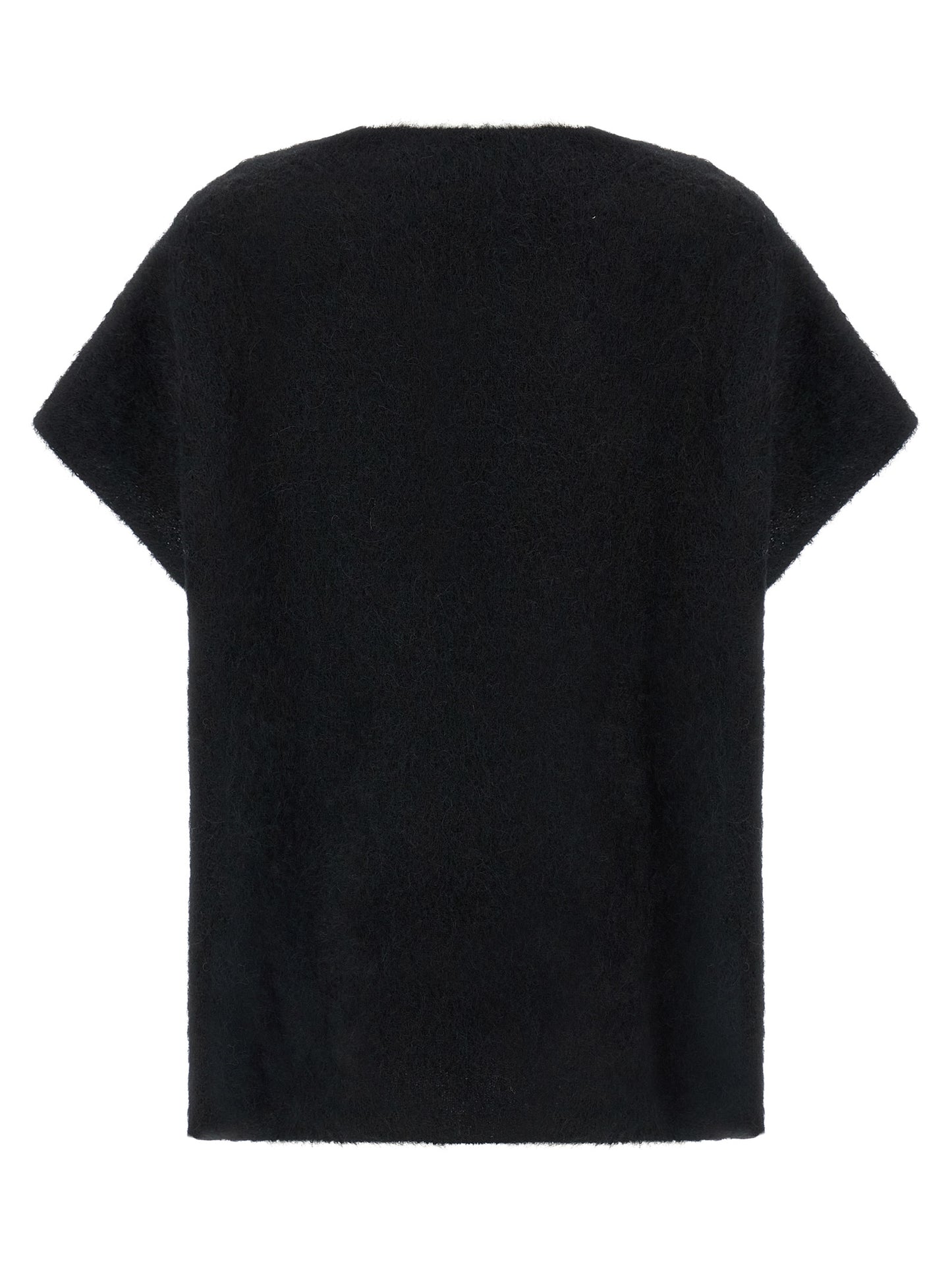 NUDE Black Alpaca Leather Cardigan