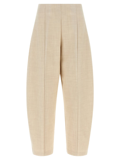NUDE Beige Wool Cropped Pants