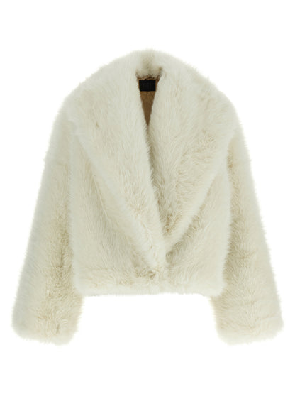 B&B COUTURE White Polyester Biker Jacket