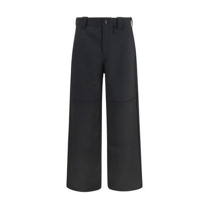 Chinos Pants by Kenzo for men in virgin wool black features a modern silhouette, showcasing a modern regular-fit with a long and for a refined finish.