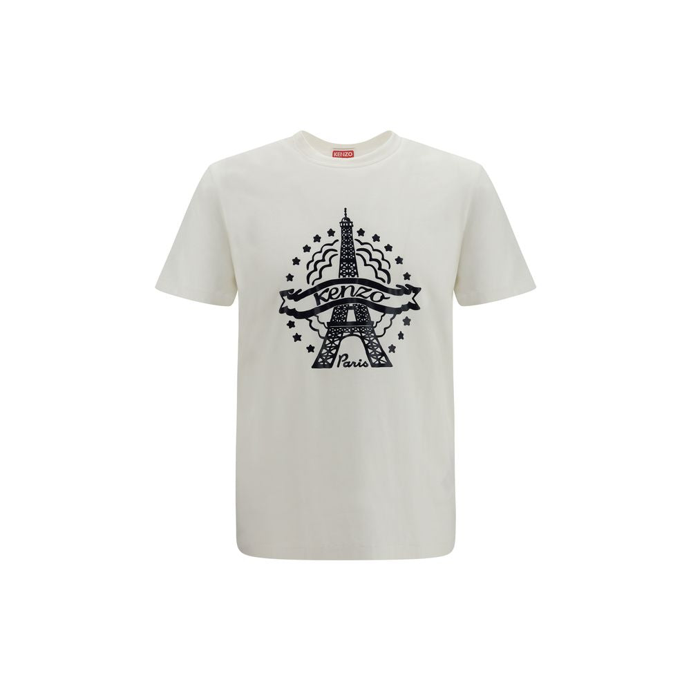 T-Shirt by Kenzo for men in cotton white & print features an edgy silhouette, meticulously detailed with a sophisticated and for a truly edgy finish.