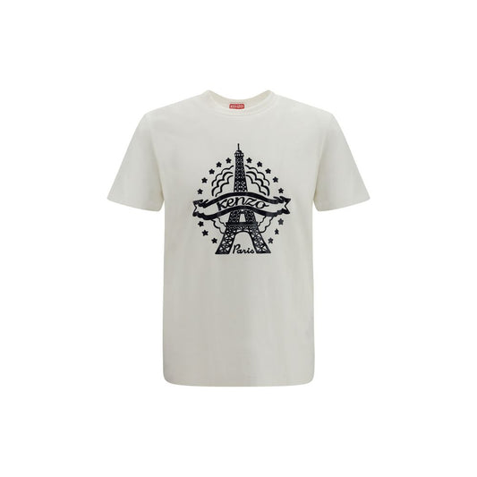 T-Shirt by Kenzo for men in cotton white & print features an edgy silhouette, meticulously detailed with a sophisticated and for a truly edgy finish.